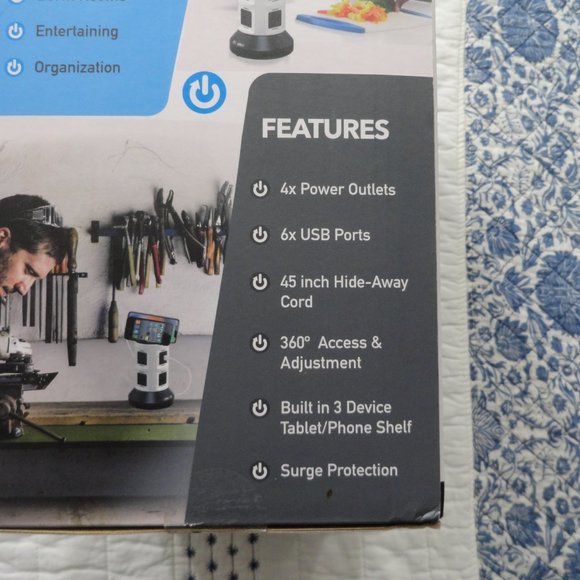 Bell & Howell Spinpower with Surge Protection, Power Station, new - open box - Picture 4 of 8